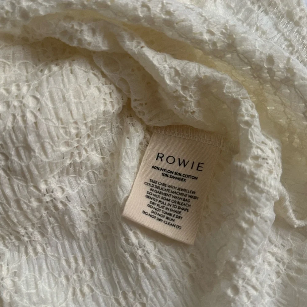 NWT💕 ROWIE the Label GALO FLOWER LACE MINI DRESS - Cream M